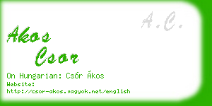 akos csor business card