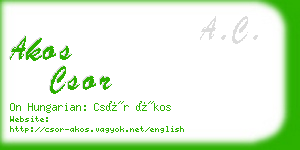 akos csor business card